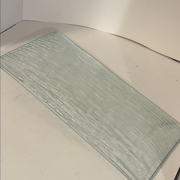 Art Glass Rectangular Textured Ridged Tree Bark Wood Grain - Picture 2 of 3